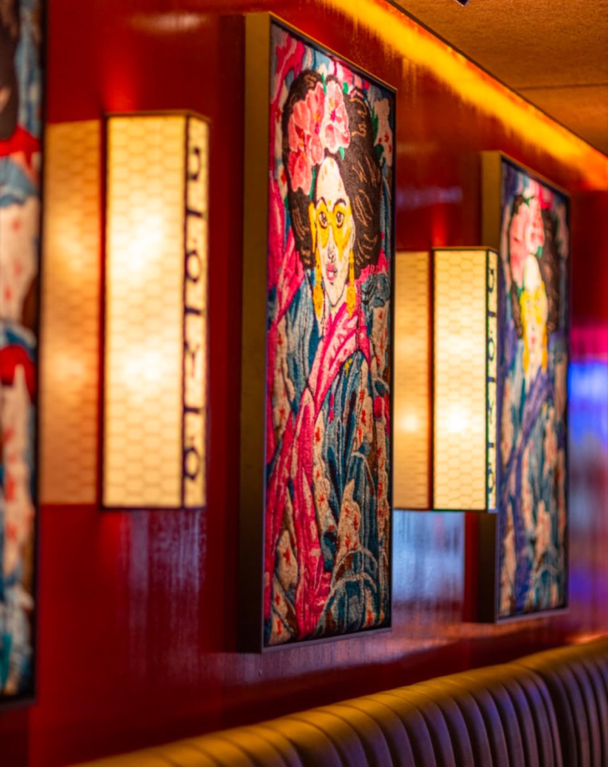 Installation textile de JDO pour le restaurant Joyo Paris, Groupe Bertrand